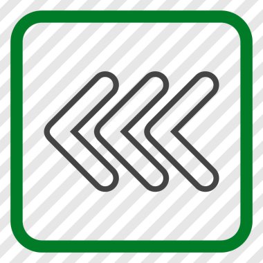 İşaretçi sol vektör simgesi bir çerçeve içinde üçlü