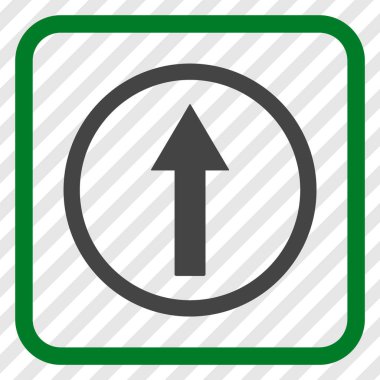 Bir çerçeve içinde yukarı yönlü ok vektör simgesi