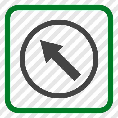 Yukarı Sağdan sola yuvarlak ok vektör simgesi bir çerçeve içinde