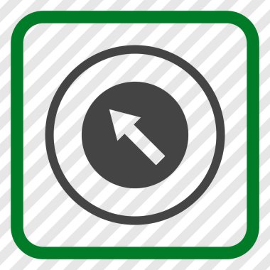 Yukarı Sağdan sola yuvarlak ok vektör simgesi bir çerçeve içinde