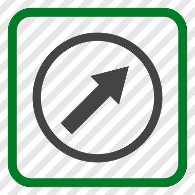 Yukarı sağ yuvarlak ok vektör simgesi bir çerçeve içinde