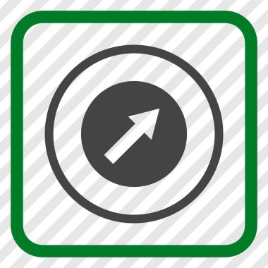 Yukarı sağ yuvarlak ok vektör simgesi bir çerçeve içinde