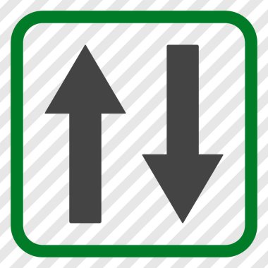 Dikey Çevir ok simge bir çerçeve içinde vektör