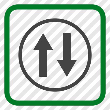 Dikey Çevir ok simge bir çerçeve içinde vektör