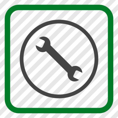 İngiliz anahtarı vektör simgesi bir çerçeve içinde