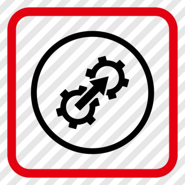 Dişli Tümleştirme vektör simgesi bir çerçeve içinde