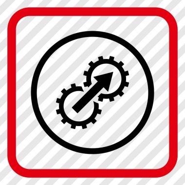 Dişli Tümleştirme vektör simgesi bir çerçeve içinde