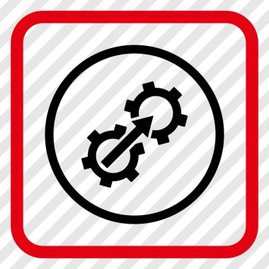 Dişli Tümleştirme vektör simgesi bir çerçeve içinde