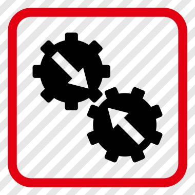 Dişli Tümleştirme vektör simgesi bir çerçeve içinde