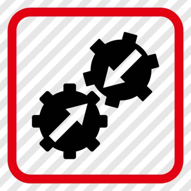 Dişli Tümleştirme vektör simgesi bir çerçeve içinde