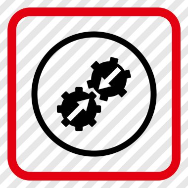 Dişli Tümleştirme vektör simgesi bir çerçeve içinde