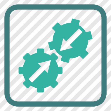 Dişli Tümleştirme vektör simgesi bir çerçeve içinde