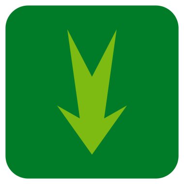 Düz aşağı ok vektör simgesi kare