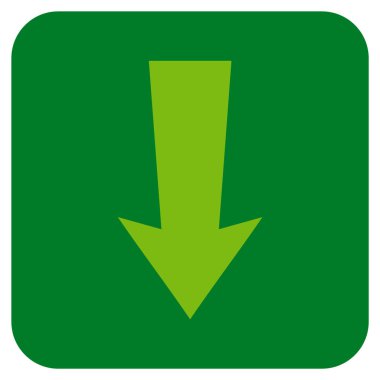 Düz aşağı ok vektör simgesi kare