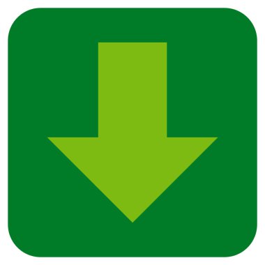 Düz aşağı ok vektör simgesi kare