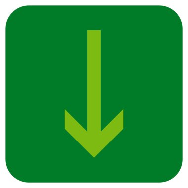 Düz aşağı ok vektör simgesi kare