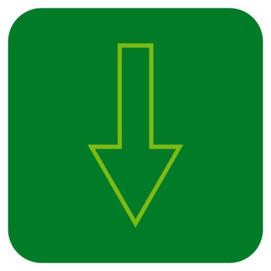 Düz aşağı ok vektör simgesi kare