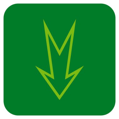 Düz aşağı ok vektör simgesi kare