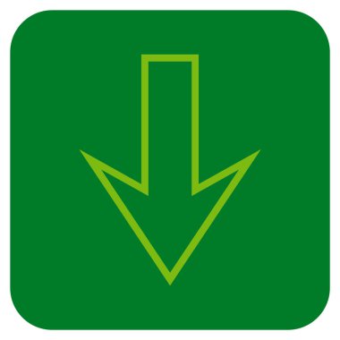 Düz aşağı ok vektör simgesi kare