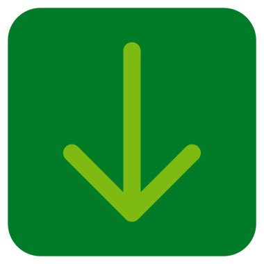 Düz aşağı ok vektör simgesi kare