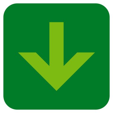 Düz aşağı ok vektör simgesi kare