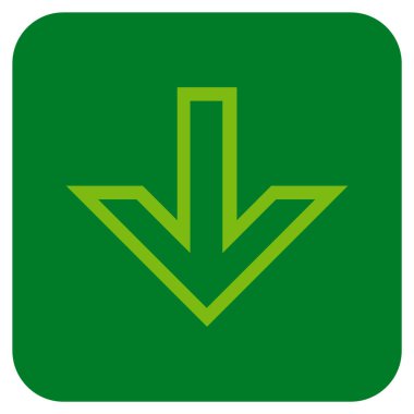 Düz aşağı ok vektör simgesi kare