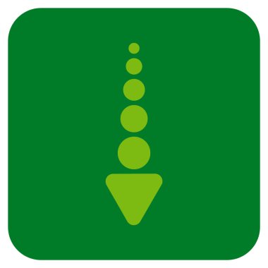 Düz aşağı ok vektör simgesi kare