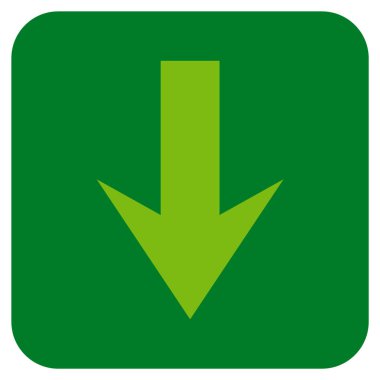 Düz aşağı ok vektör simgesi kare