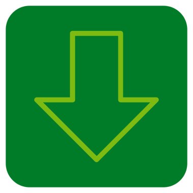 Düz aşağı ok vektör simgesi kare