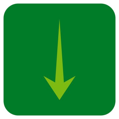 Düz aşağı ok vektör simgesi kare