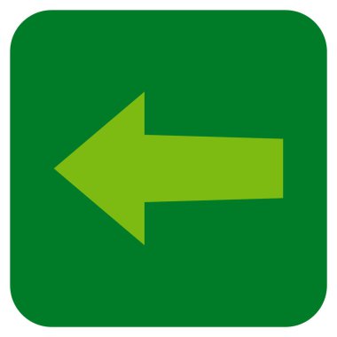 Düz sol ok vektör simgesi kare