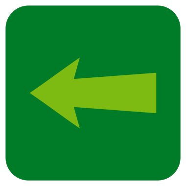 Düz sol ok vektör simgesi kare