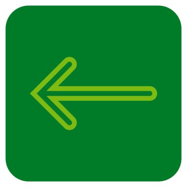 Düz sol ok vektör simgesi kare