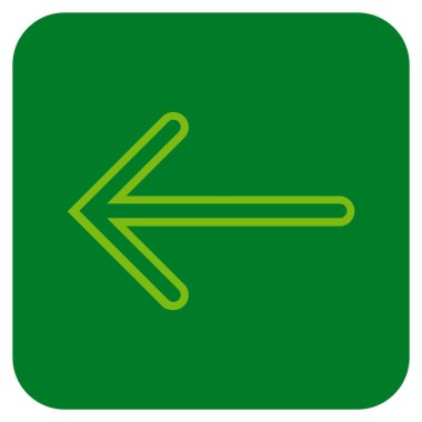 Düz sol ok vektör simgesi kare