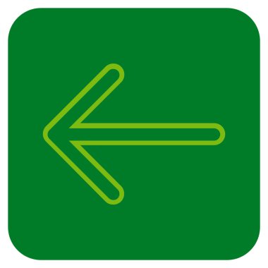 Düz sol ok vektör simgesi kare