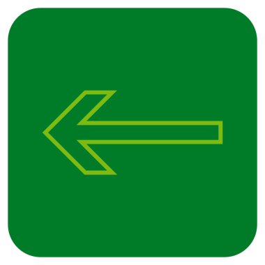 Düz sol ok vektör simgesi kare