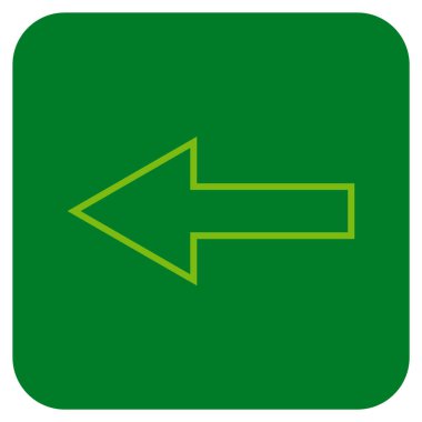 Düz sol ok vektör simgesi kare