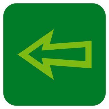 Düz sol ok vektör simgesi kare