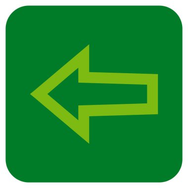 Düz sol ok vektör simgesi kare