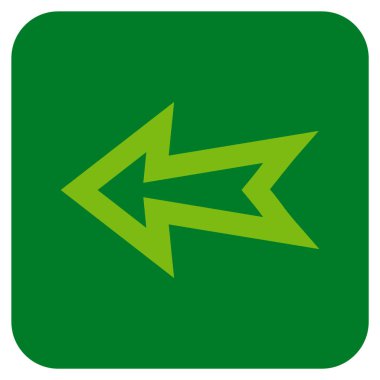 Düz sol ok vektör simgesi kare