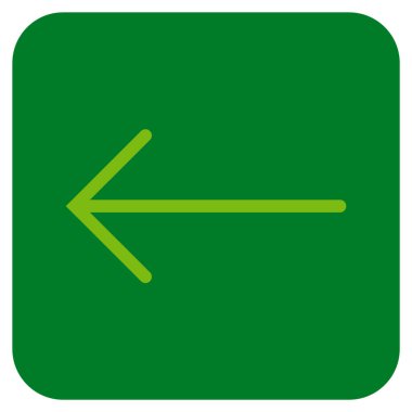 Düz sol ok vektör simgesi kare