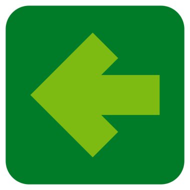 Düz sol ok vektör simgesi kare