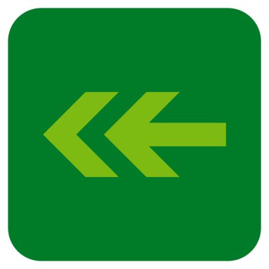 Düz sol ok vektör simgesi kare