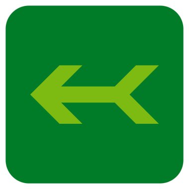 Düz sol ok vektör simgesi kare