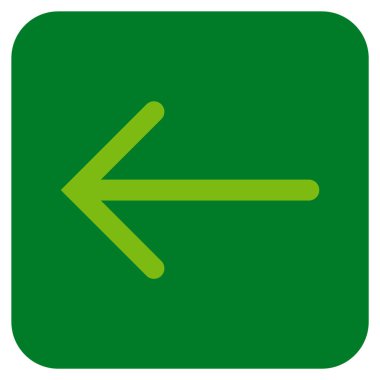 Düz sol ok vektör simgesi kare