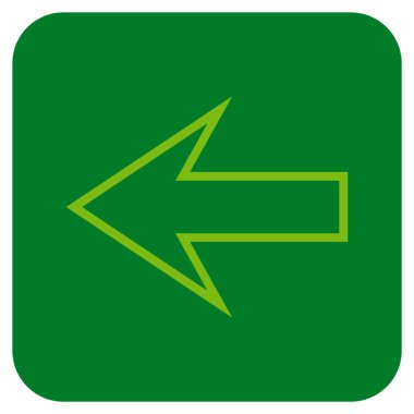 Düz sol ok vektör simgesi kare