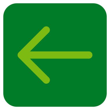 Düz sol ok vektör simgesi kare