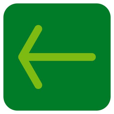 Düz sol ok vektör simgesi kare