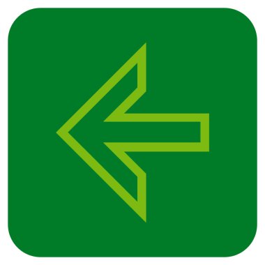 Düz sol ok vektör simgesi kare