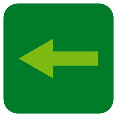 Düz sol ok vektör simgesi kare